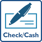 Pay with check or cash